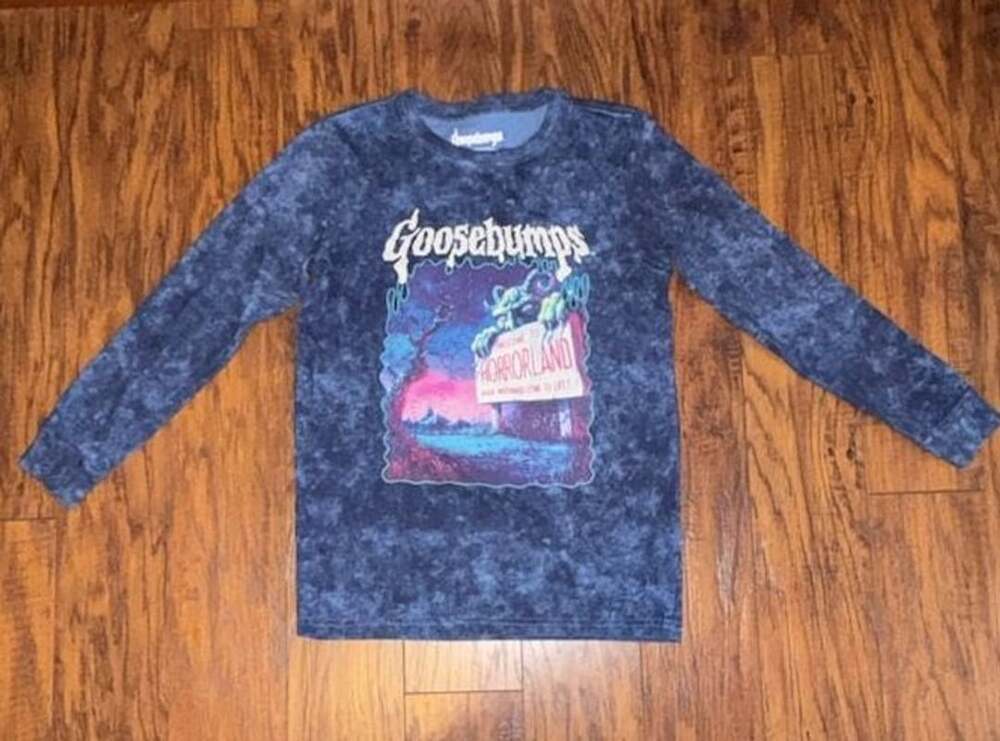 Goosebumps Welcome To Horrorland Long Sleeve Shirt Size 14 Blue Youth